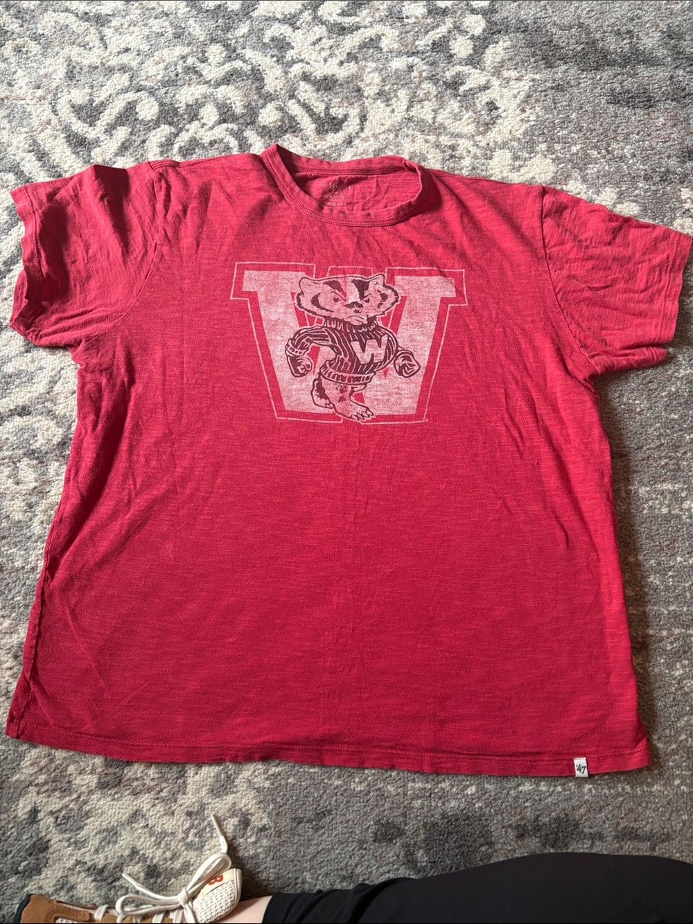 Vintage-Style Red University of Wisconsin Graphic T-Shirt